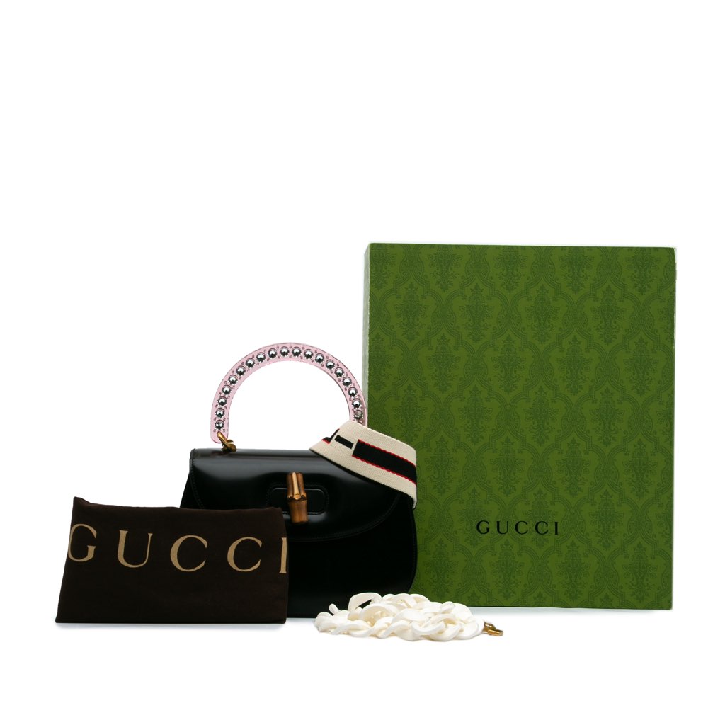 Gucci Limited Edition Medium Calfskin Acrylic Classic 2 Top Handle Bag - Image 12