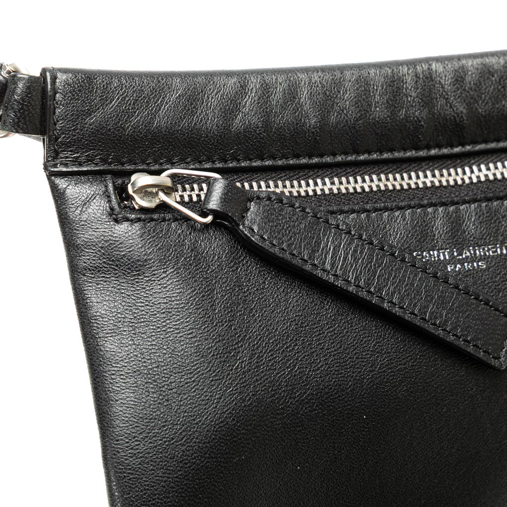 Saint Laurent Antiqued Lambskin Sid Flat Crossbody - Image 13