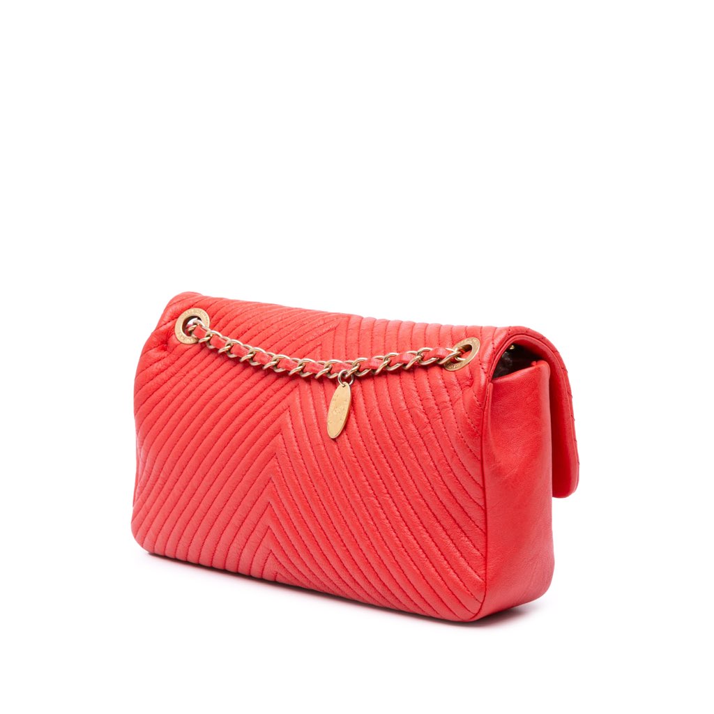 Chanel Medium Chevron Wrinkled Calfskin Medallion Charm Flap - 2