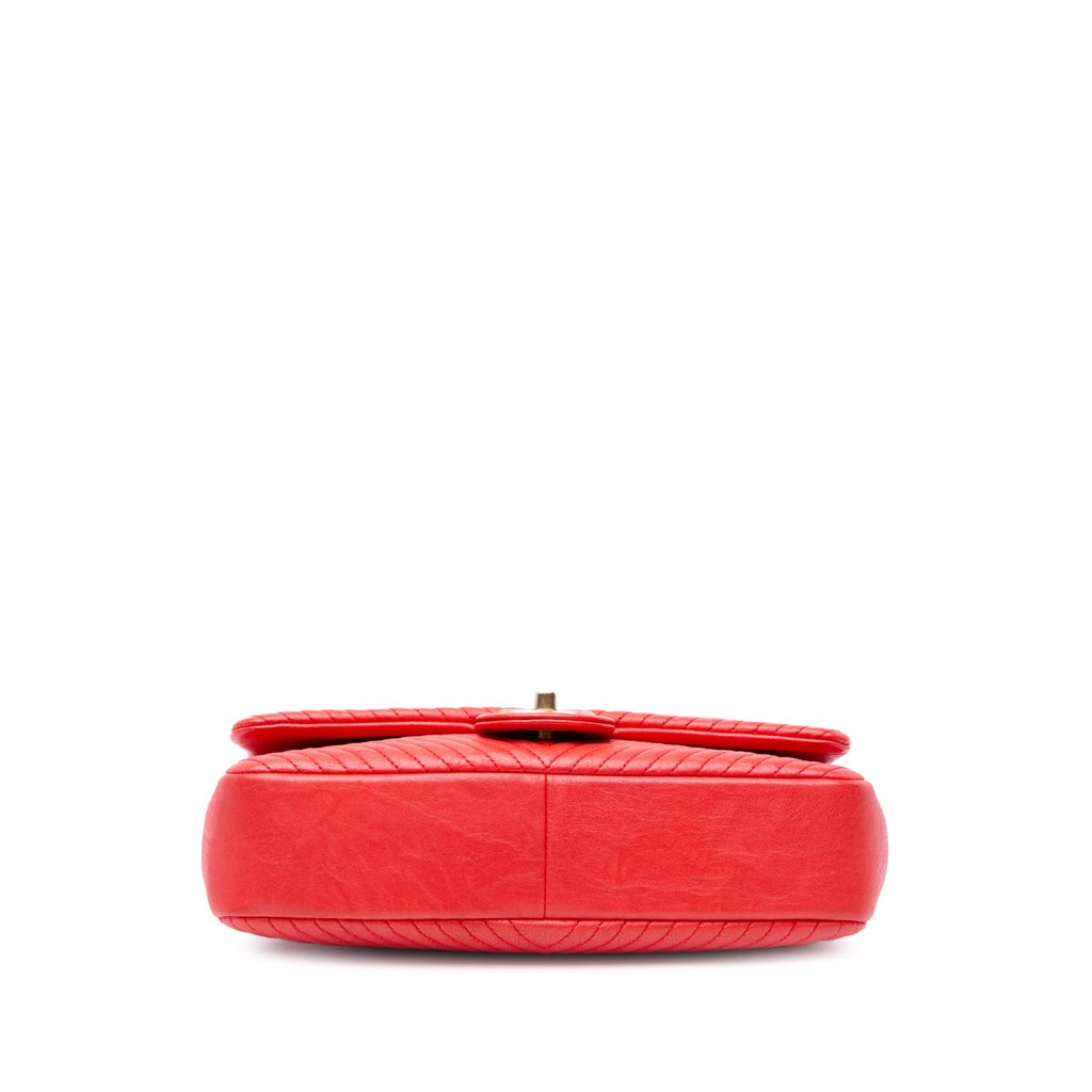 Chanel Medium Chevron Wrinkled Calfskin Medallion Charm Flap - 3