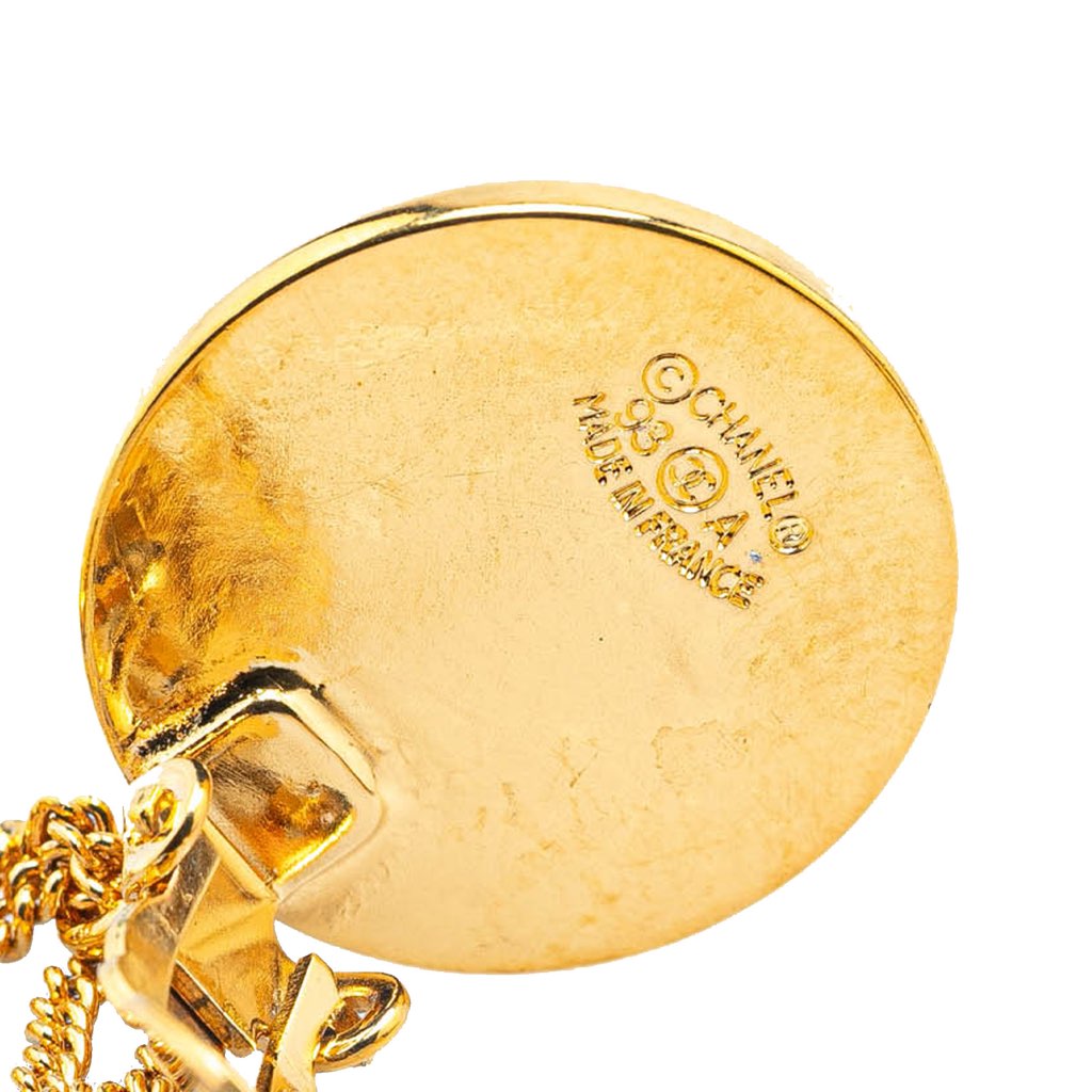 Chanel CC Gold Plated Flap Bag Drop Clip On Earrings - 4