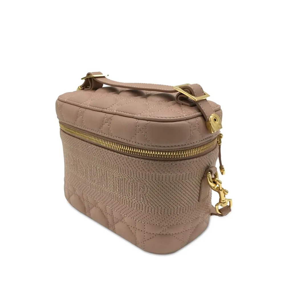 Dior Small DiorTravel Vanity Bag Brown Leather Good - Back View