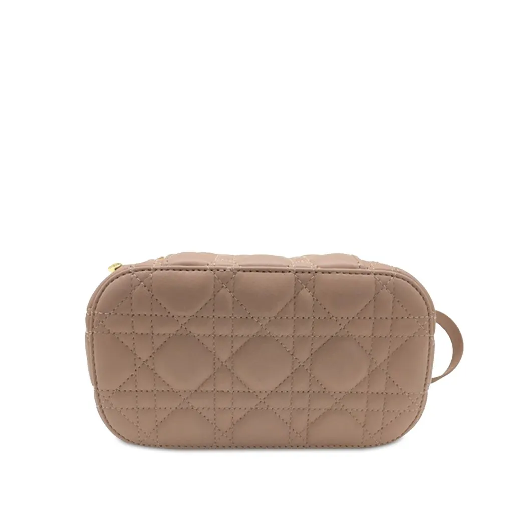 Dior Small DiorTravel Vanity Bag Brown Leather Good - Model View