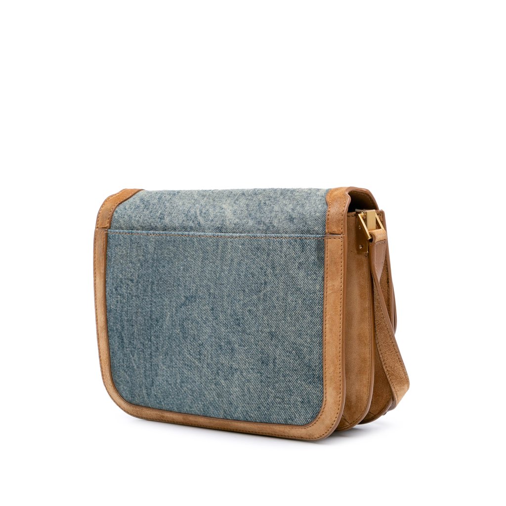Saint Laurent Medium Denim Solferino Crossbody - Back view