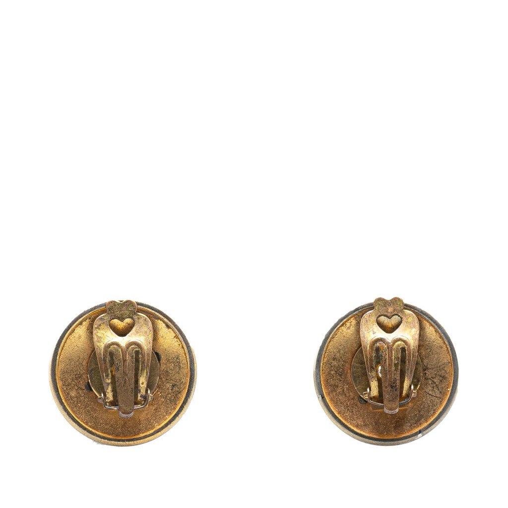 Hermès Gold Plated Sellier Round Clip on Earrings - 2