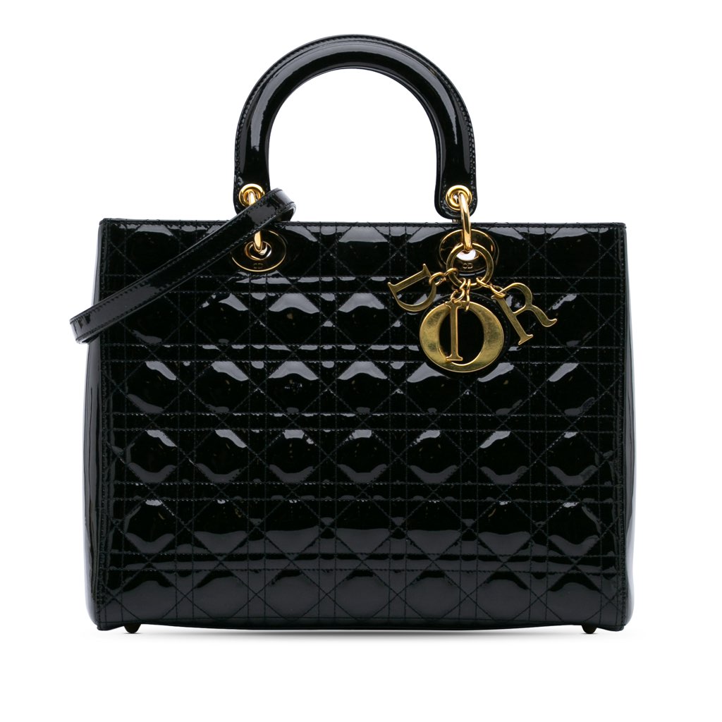 Dior Large Patent Cannage Lady Dior