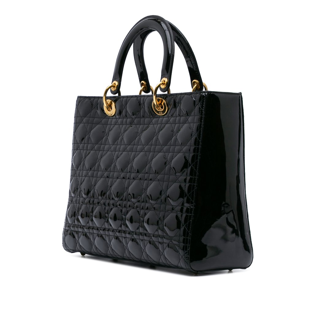 Dior Large Patent Cannage Lady Dior - Back view