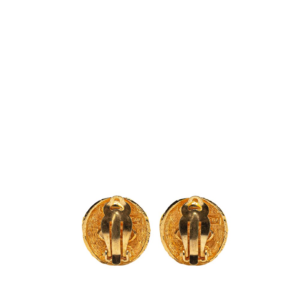 Chanel Gold Plated CC Clip On Earrings - 2