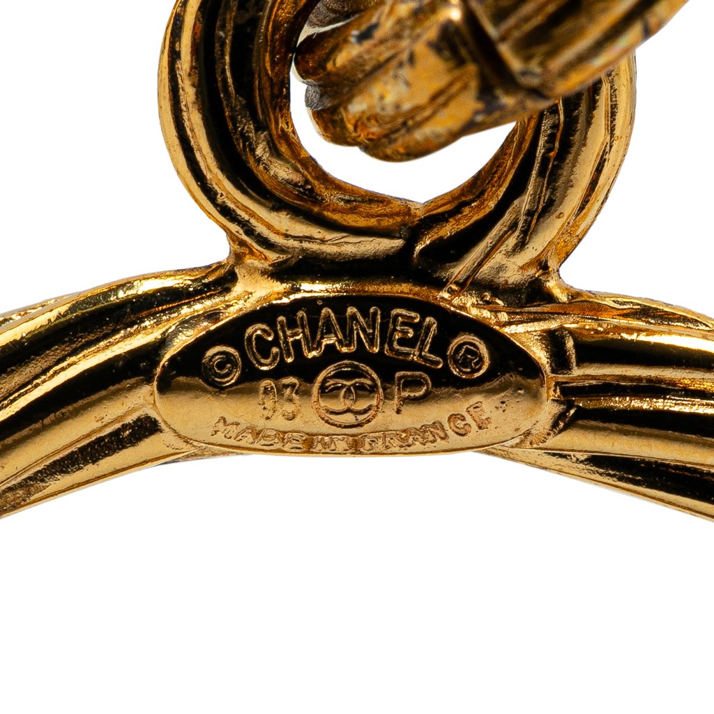 Chanel Gold Plated CC Round Pendant Necklace - 3