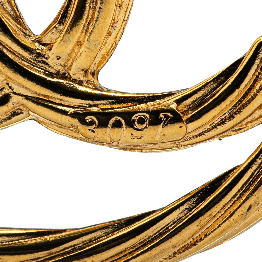 Chanel Gold Plated CC Round Pendant Necklace - 4