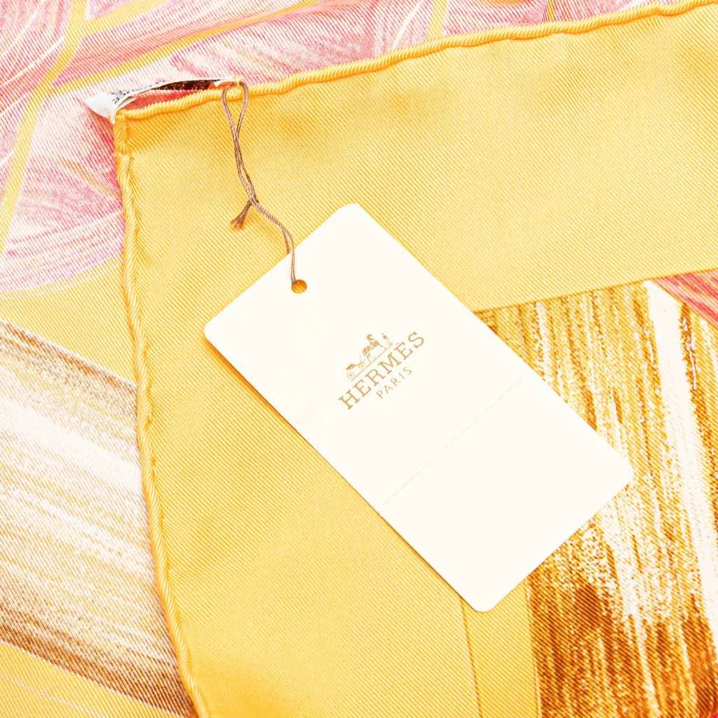 Hermès Jardin Creole Detail Silk Scarf Yellow Silk Good - Box View