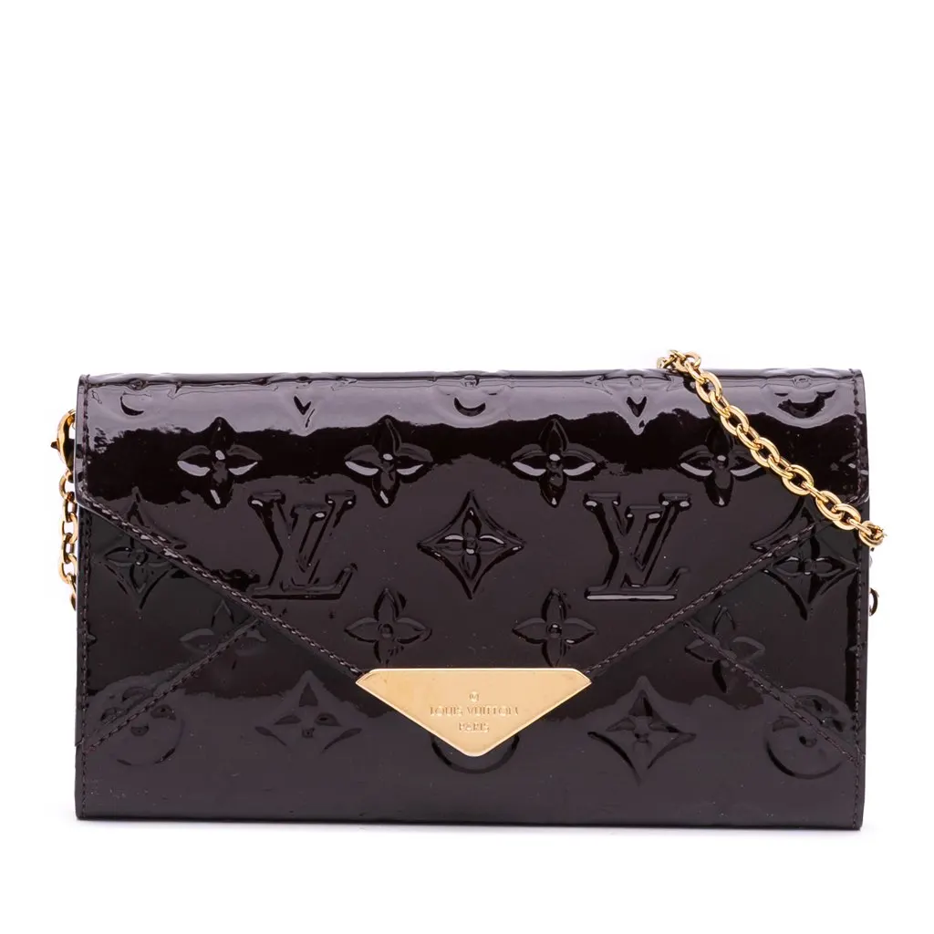 Louis Vuitton Monogram Vernis Mira Purple Leather Good - Front View
