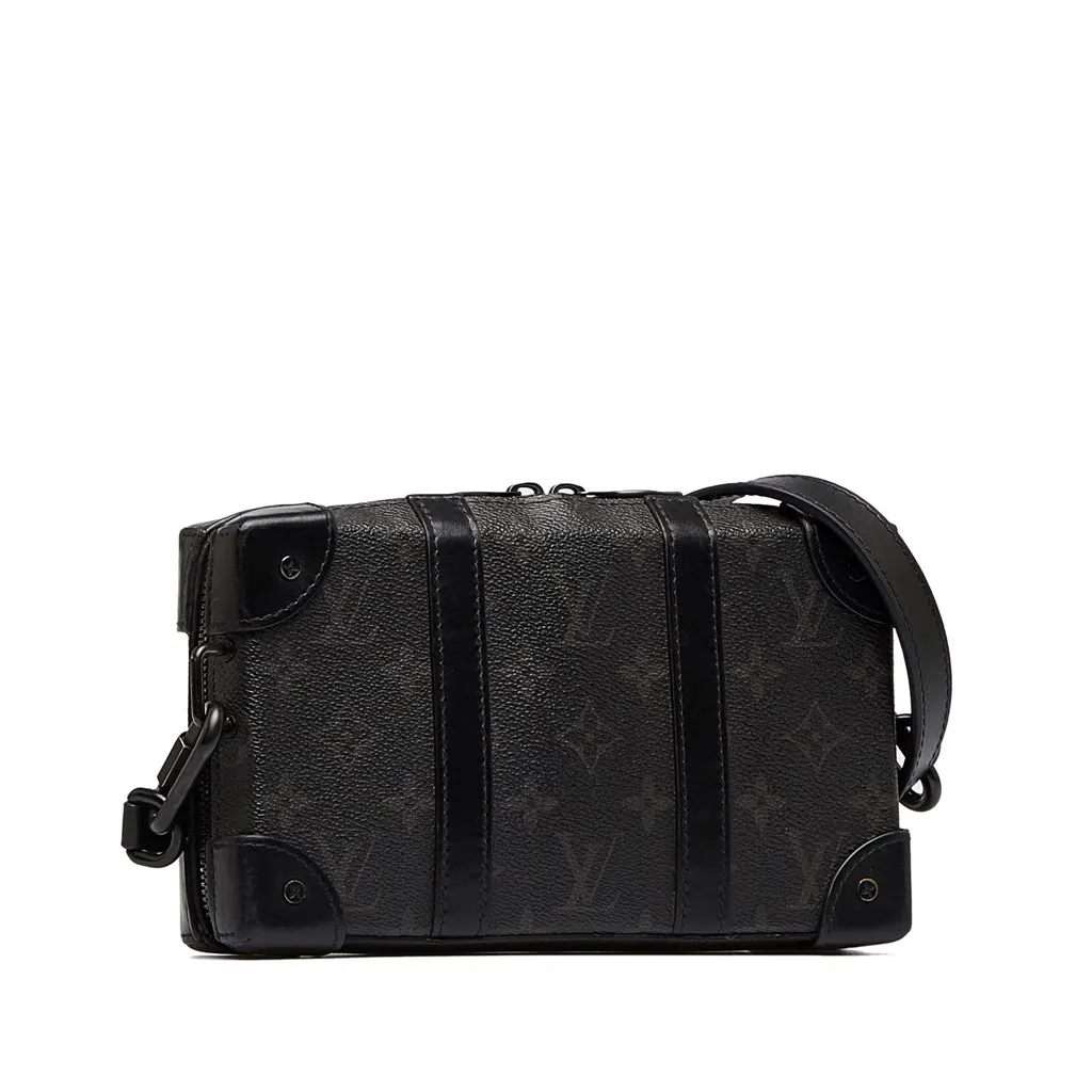 Louis Vuitton Monogram Eclipse Soft Trunk Wallet Crossbody Black Canvas Good - Back View