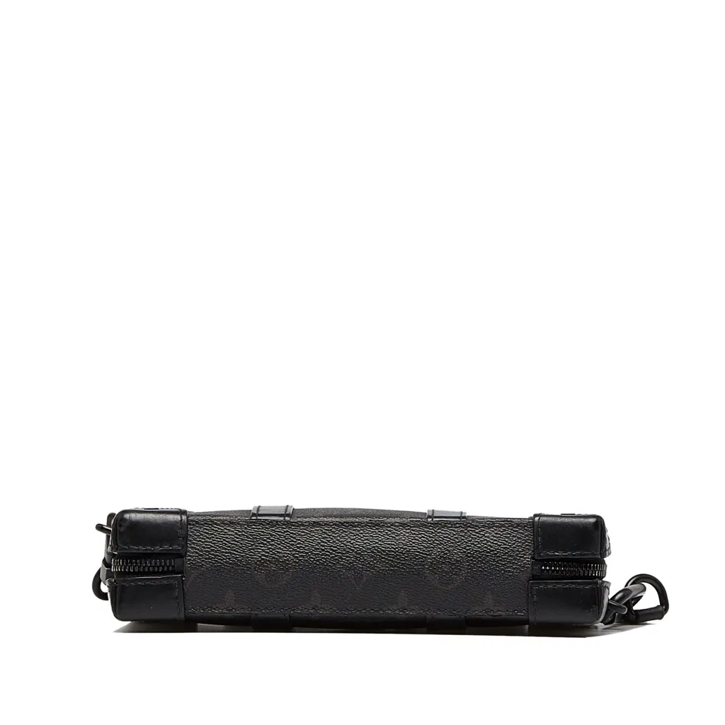 Louis Vuitton Monogram Eclipse Soft Trunk Wallet Crossbody Black Canvas Good - Model View