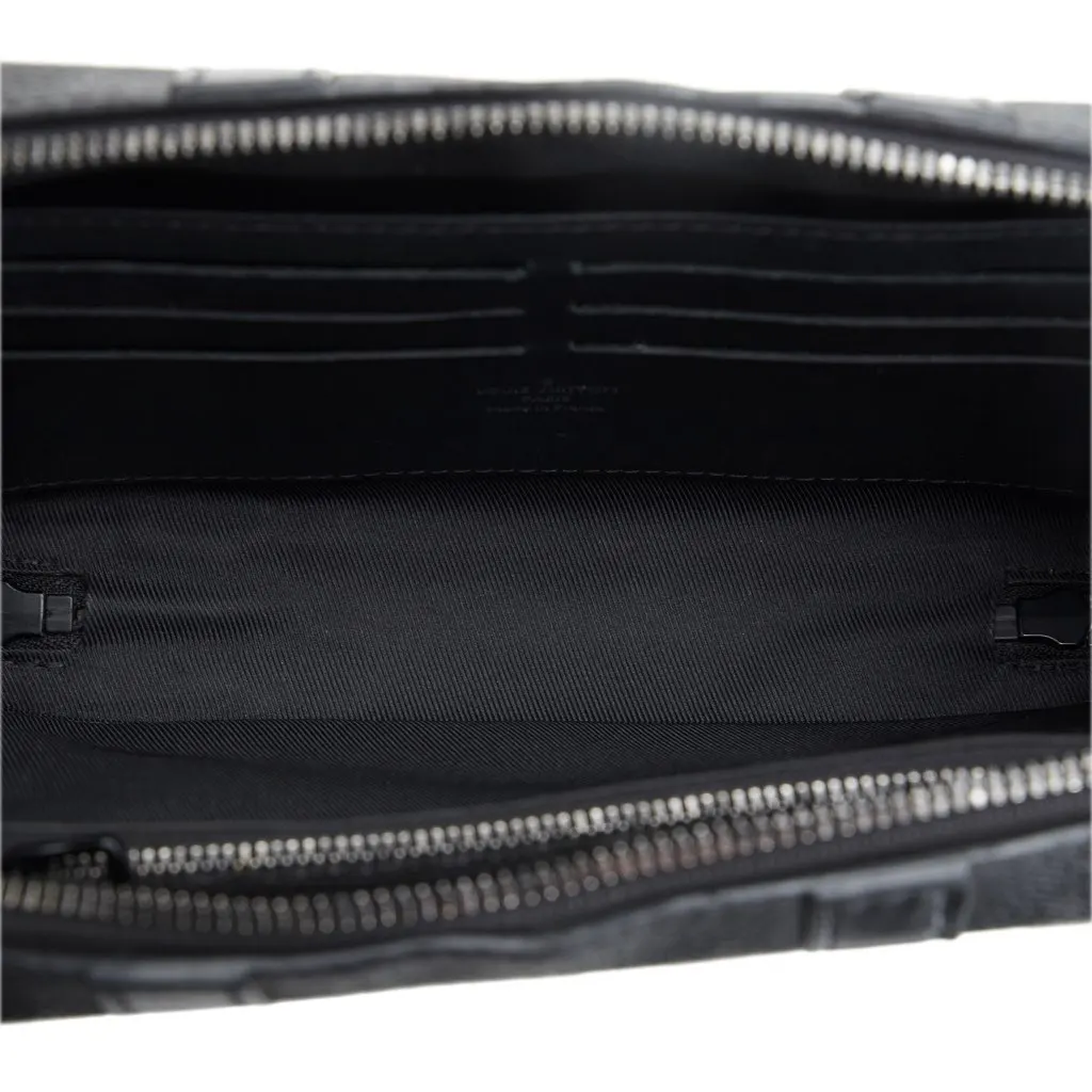 Louis Vuitton Monogram Eclipse Soft Trunk Wallet Crossbody Black Canvas Good - Box View