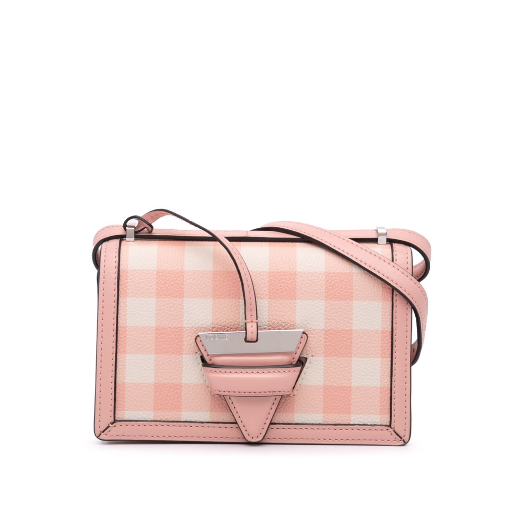 Loewe Small Leather Gingham Barcelona Crossbody