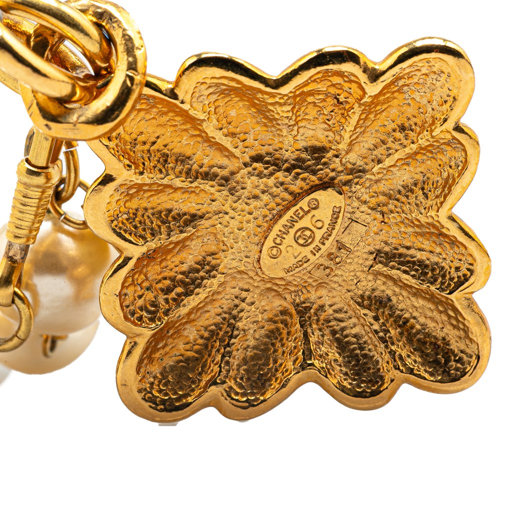 Chanel Gold Plated Faux Pearl Necklace - Image 6