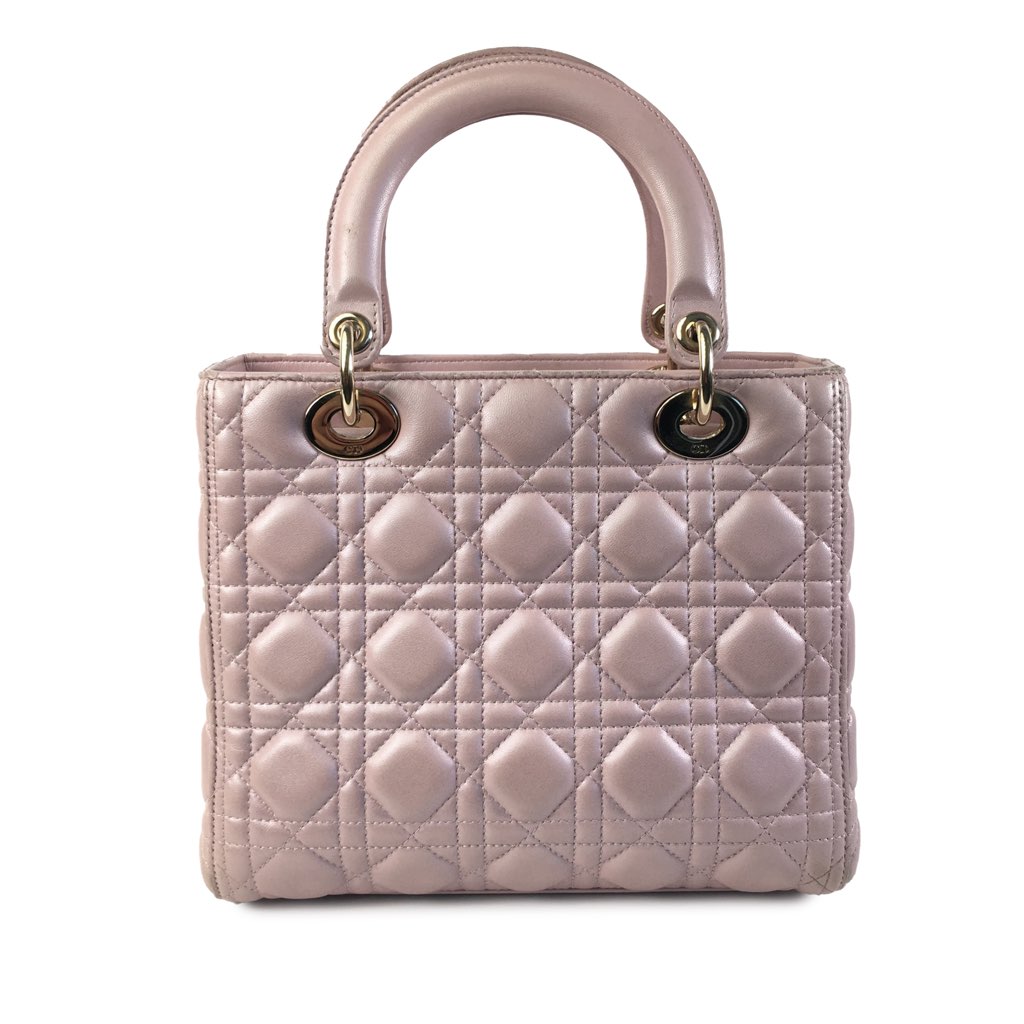 Dior Medium Pearlescent Lambskin Cannage Lady Dior - 3