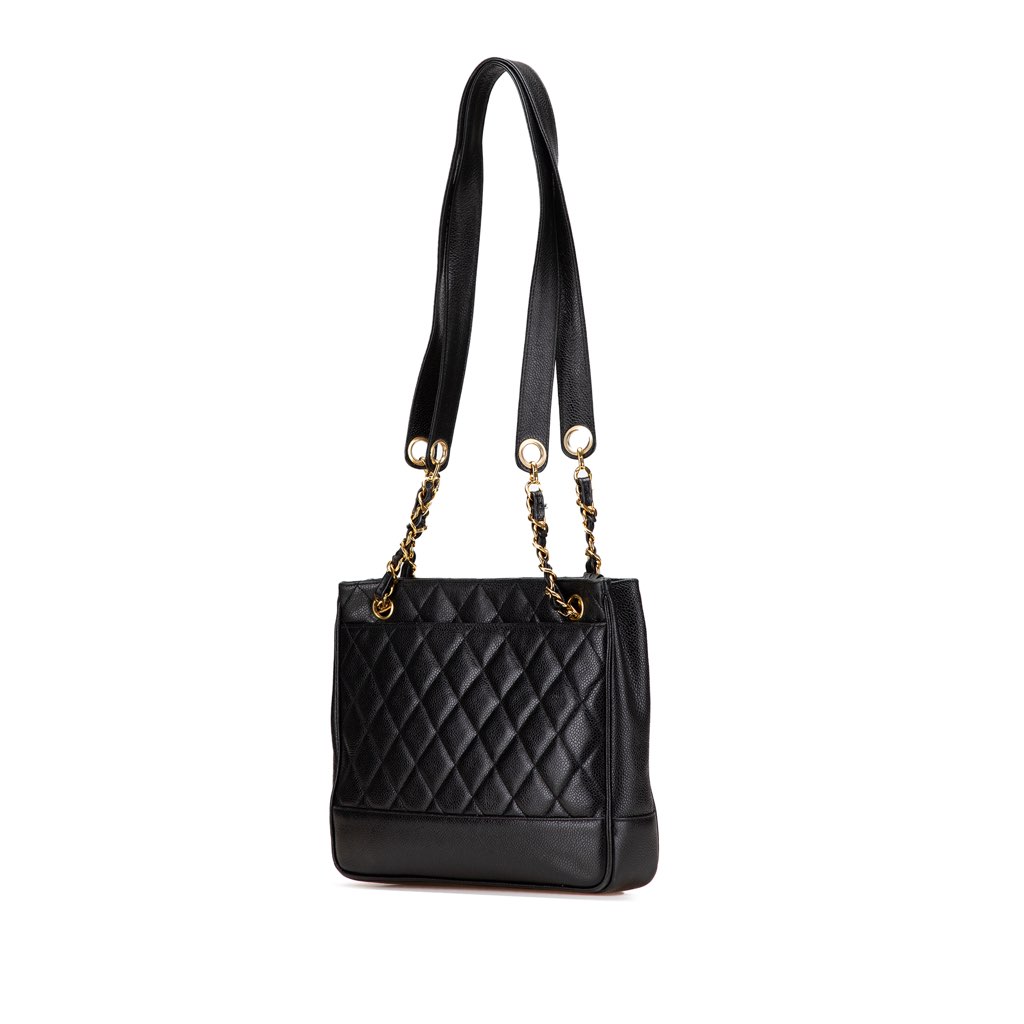 Chanel Quilted Caviar Chain Tote - Back view