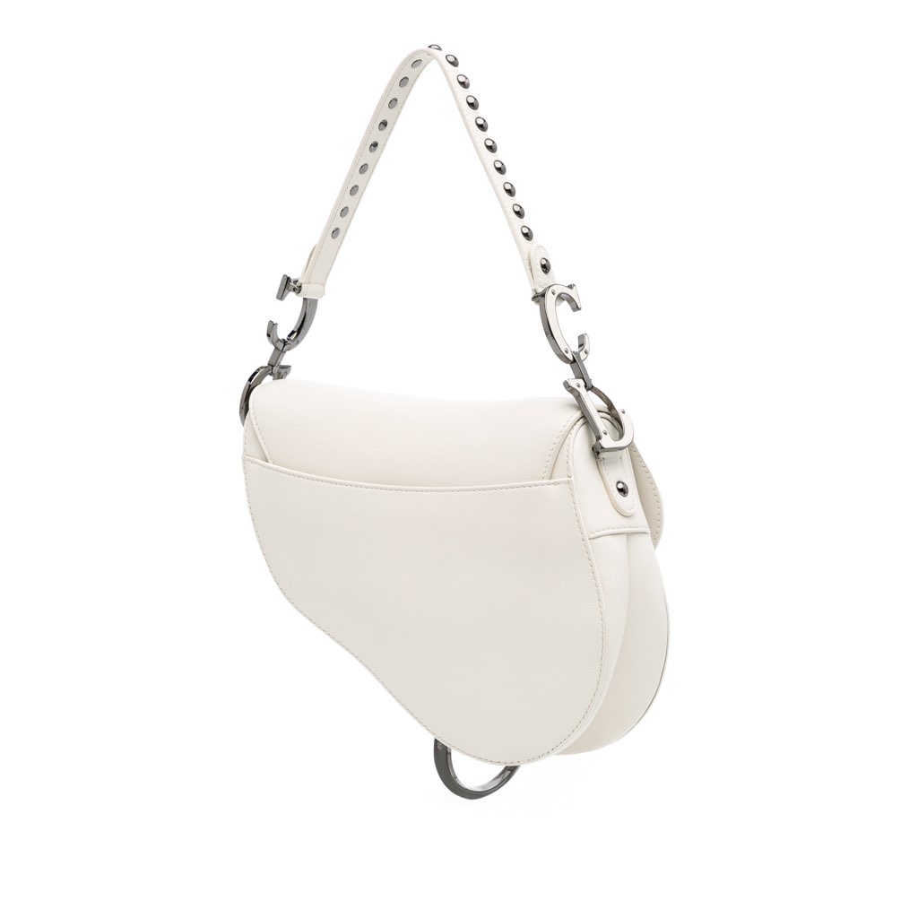 Dior Studded Leather Saddle Bag - Back view