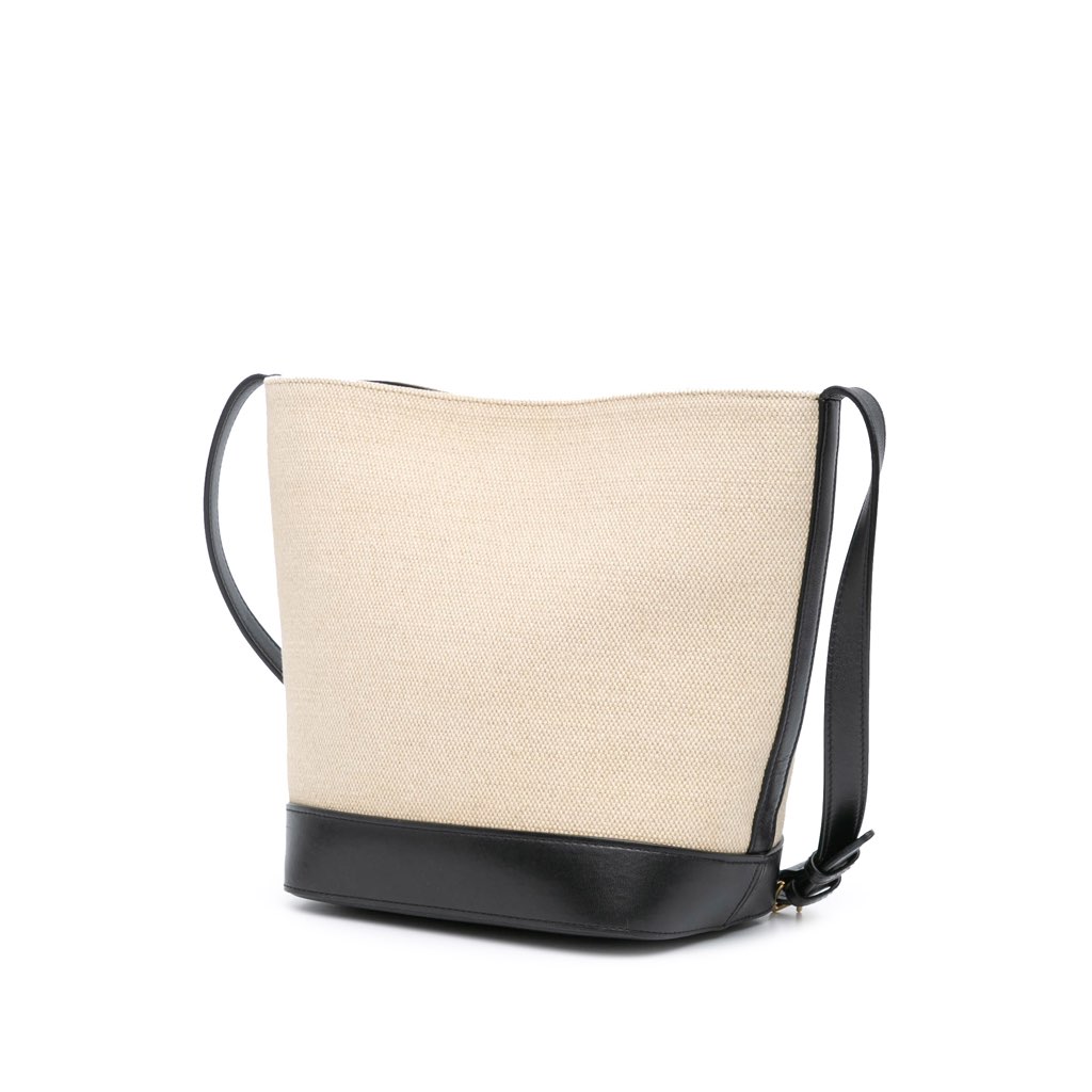 Celine Small Canvas Cuir Triomphe Bucket Bag - 2