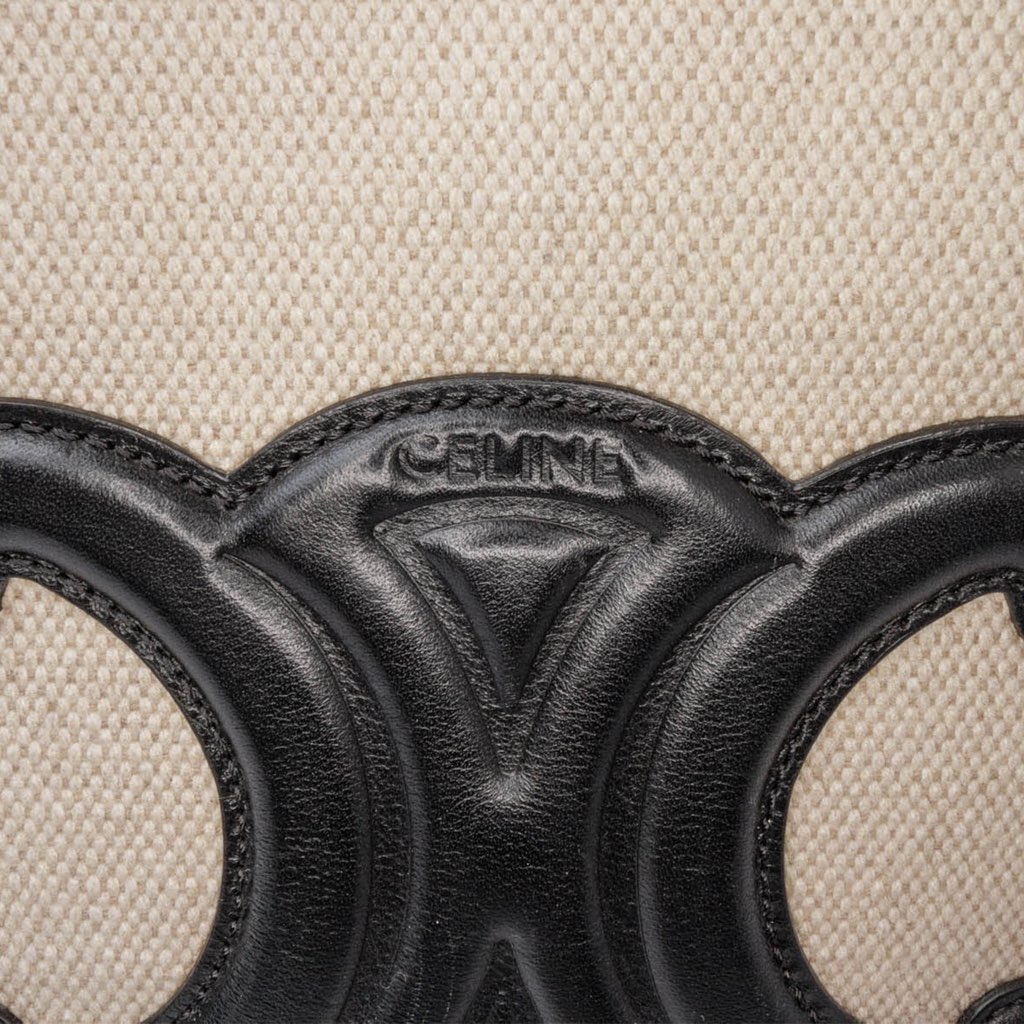 Celine Small Canvas Cuir Triomphe Bucket Bag - 5