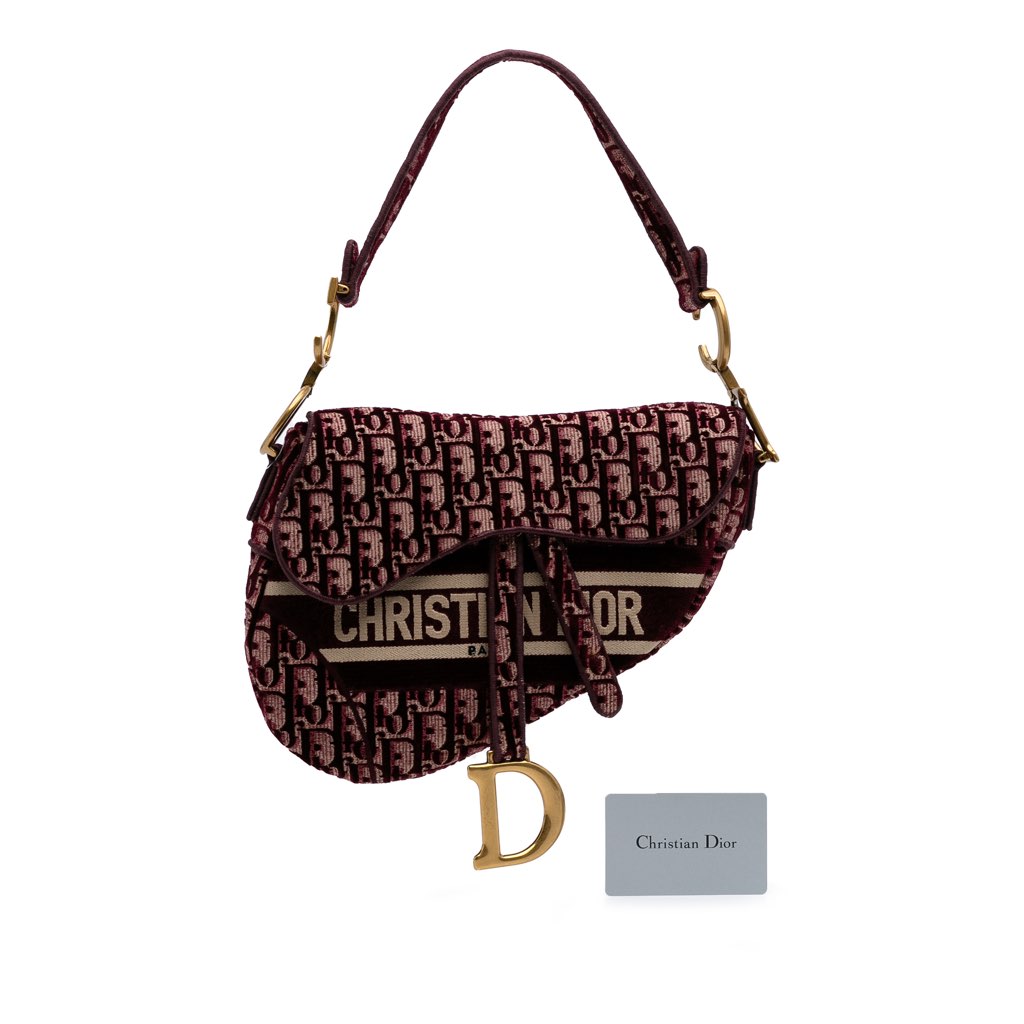 Dior Oblique Velvet Embroidered Saddle Bag - Image 13