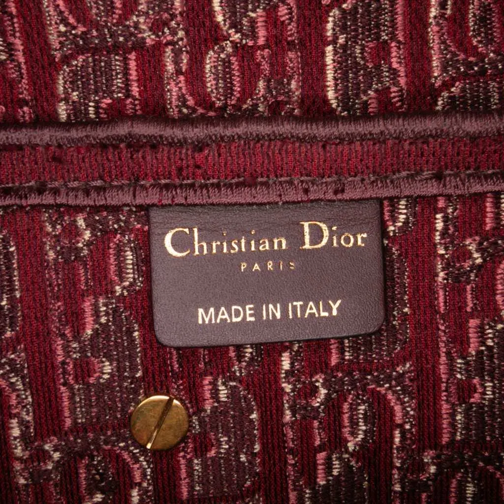 Dior Oblique Velvet Embroidered Saddle Bag Red Velvet Very good - Box View