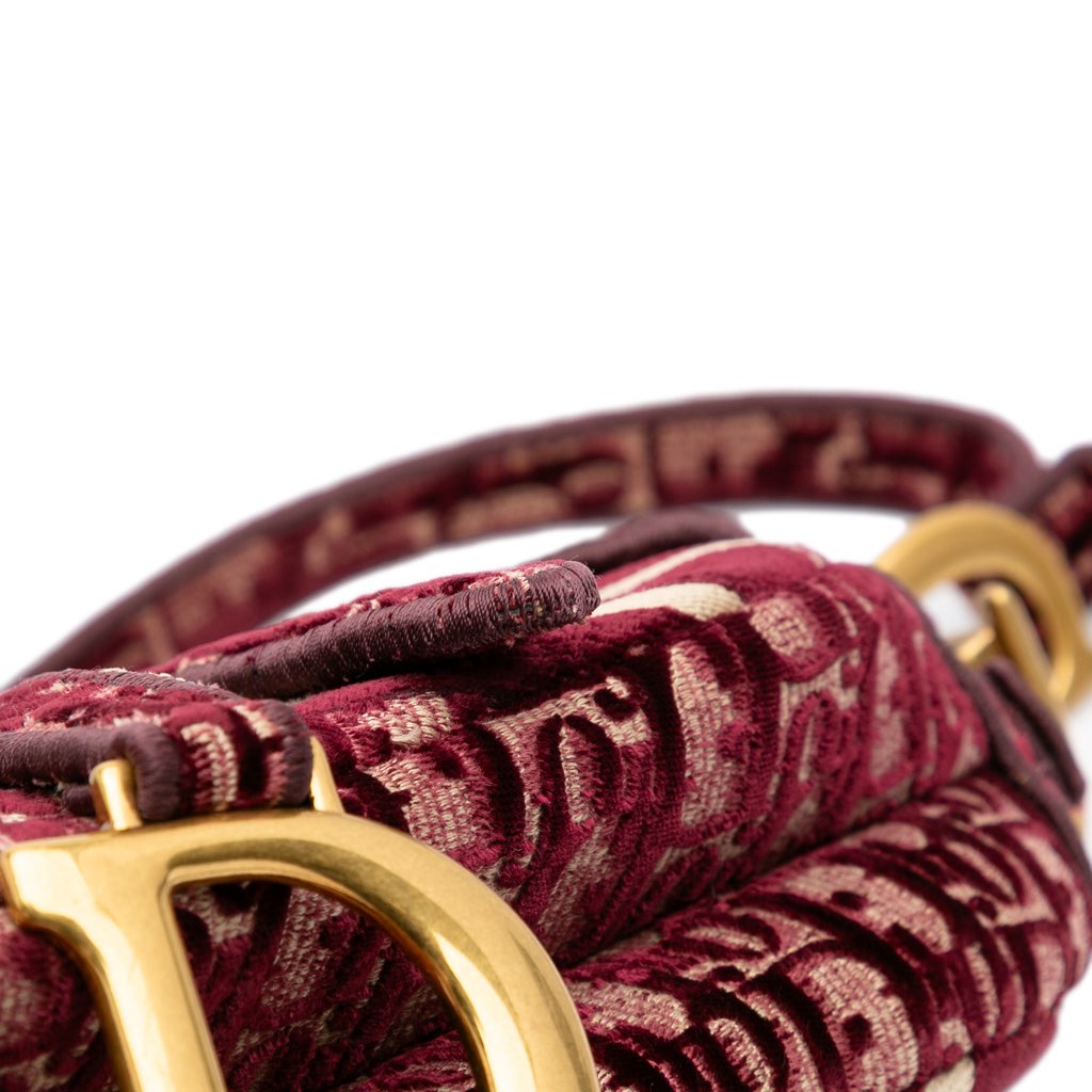Dior Oblique Velvet Embroidered Saddle Bag - Detail 2