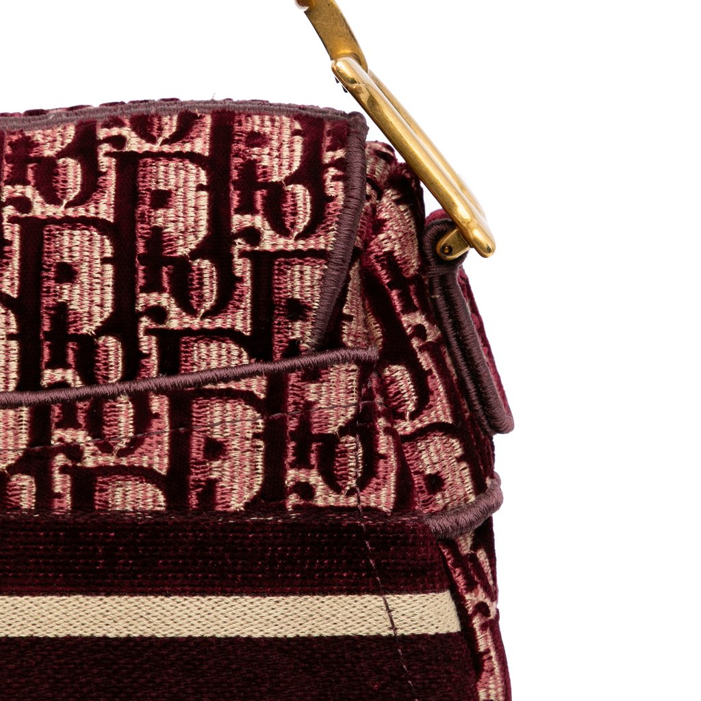 Dior Oblique Velvet Embroidered Saddle Bag - Image 10