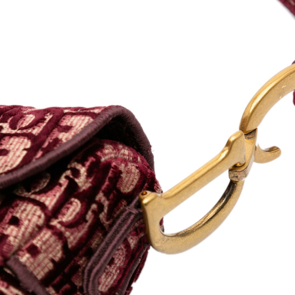 Dior Oblique Velvet Embroidered Saddle Bag - Image 11