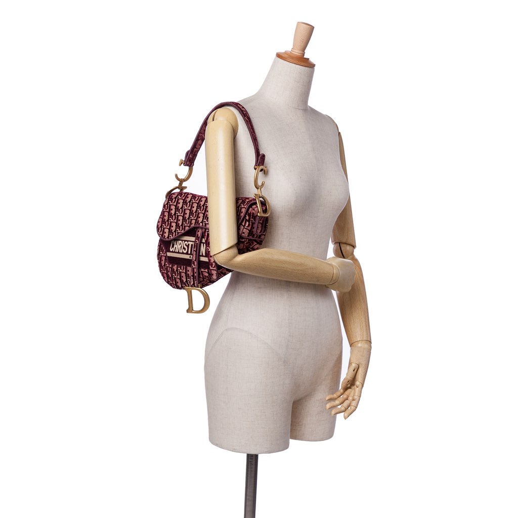 Dior Oblique Velvet Embroidered Saddle Bag - Image 12