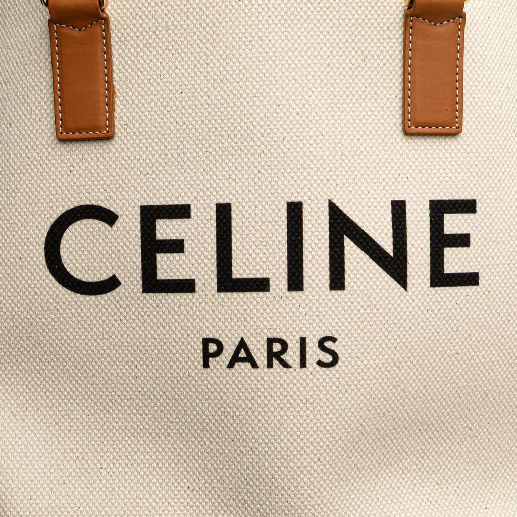 Celine Small Canvas Logo Print Horizontal Cabas Tote - 5