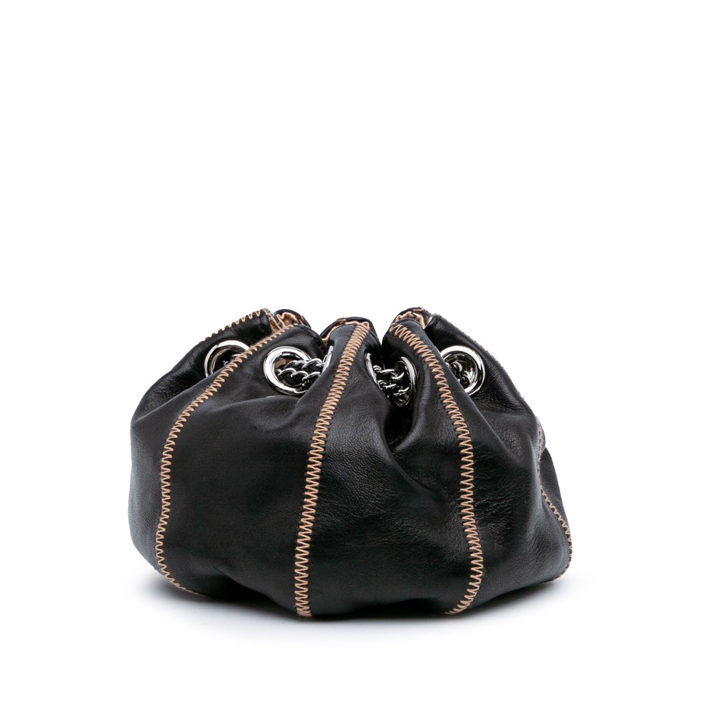 Chanel Mini Lambskin and Satin Reversible Sac Cordon - Back view