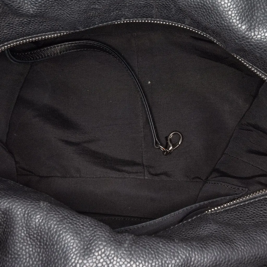Chanel Caviar 31 Hobo Bag Black Leather Good - Model View