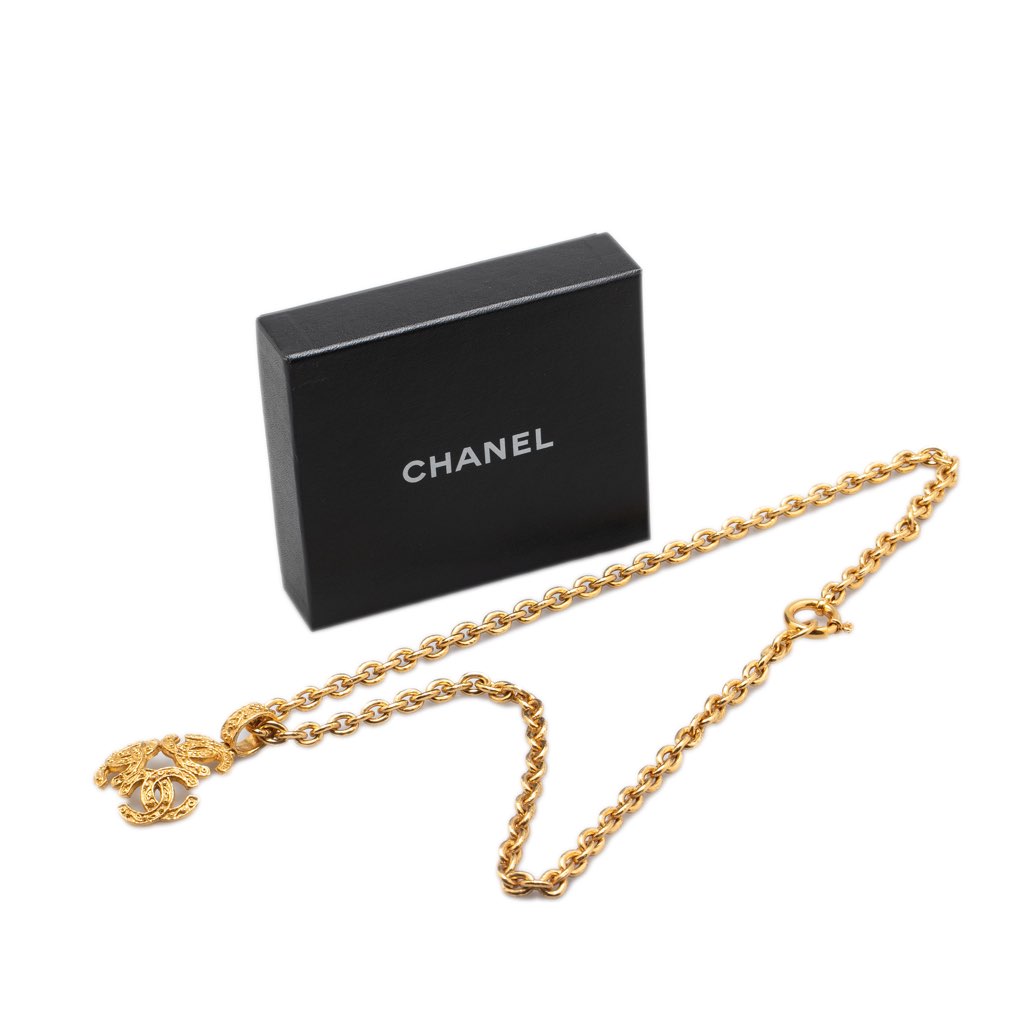 Chanel Gold Plated Triple CC Pendant Necklace - 5