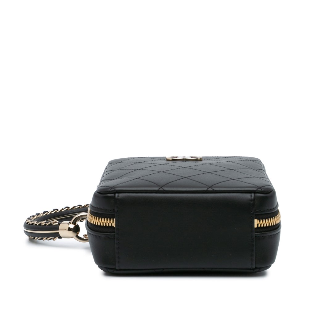Chanel Calfskin Stitched Cup Of Tea Vanity Case - 3