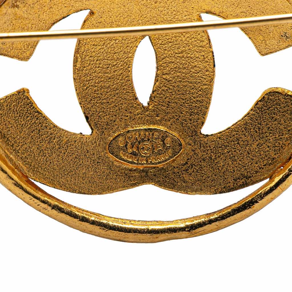Chanel Gold Plated CC Brooch - 3