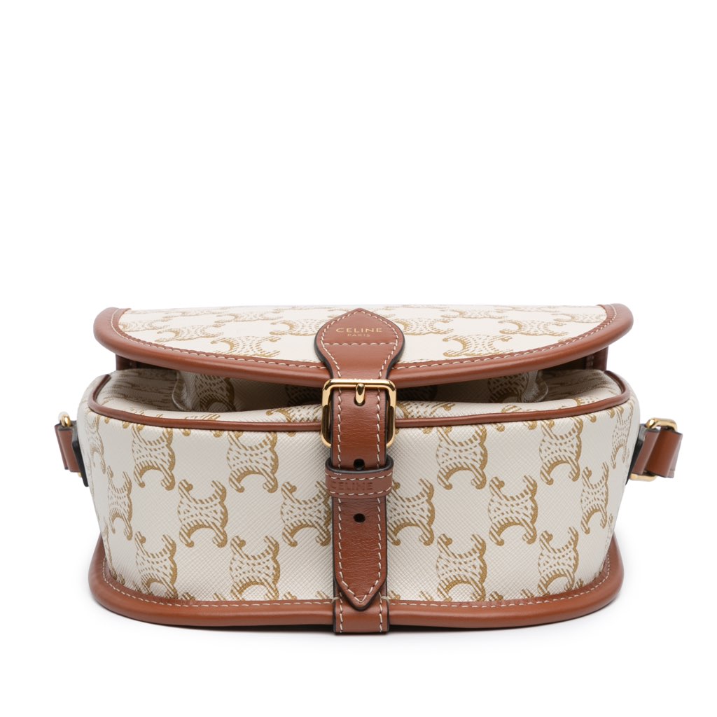 Celine Medium Triomphe Coated Canvas Folco Crossbody - 3