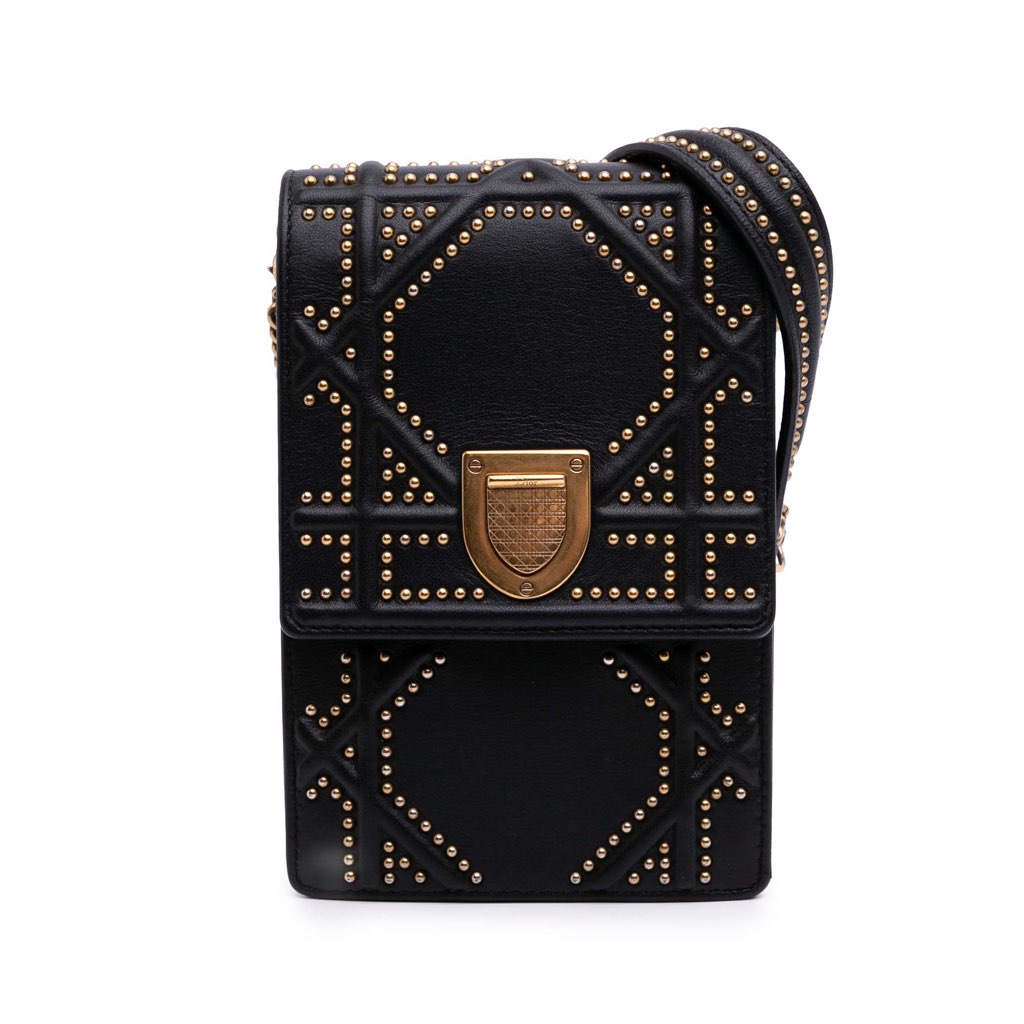 Dior Studded Leather Vertical Diorama Crossbody