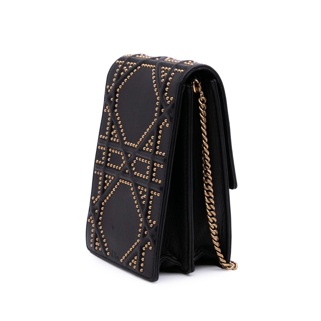 Dior Studded Leather Vertical Diorama Crossbody - 2