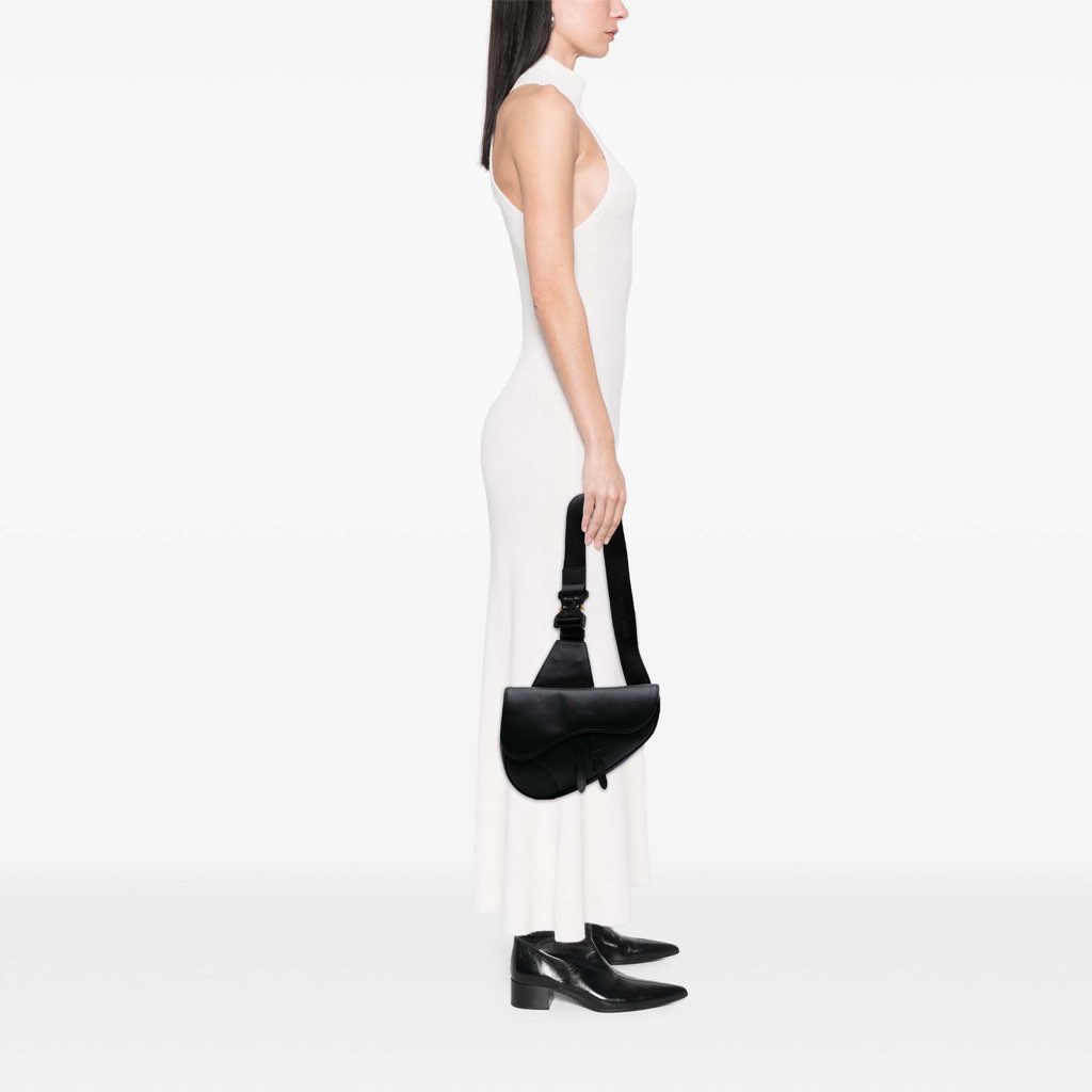 Dior Grained Calfskin Saddle Bag - Image 11