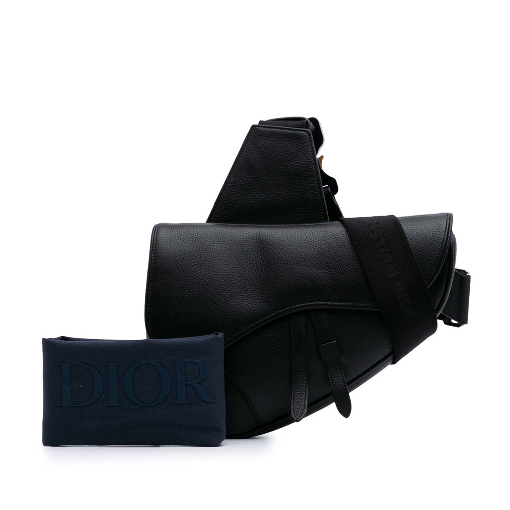 Dior Grained Calfskin Saddle Bag - Image 12
