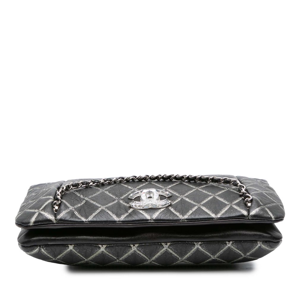 Chanel Quilted Metallic Distressed Lambskin CC Crystal Flap - Image 6