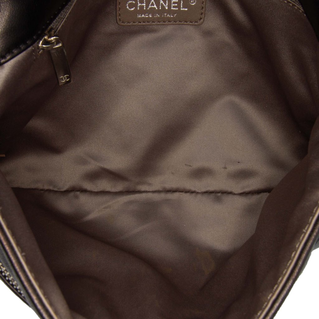 Chanel Quilted Metallic Distressed Lambskin CC Crystal Flap - 4