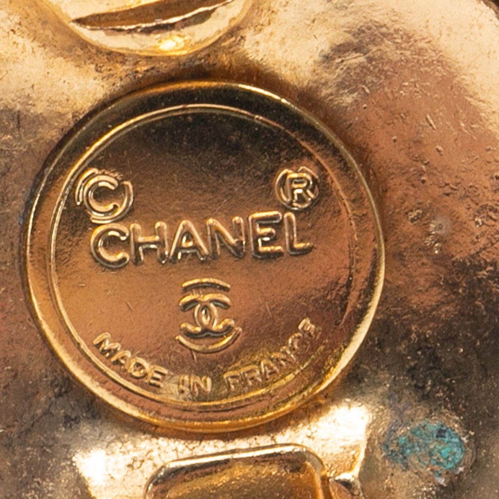 Chanel Gold Plated CC Round Clip On Earrings - 3