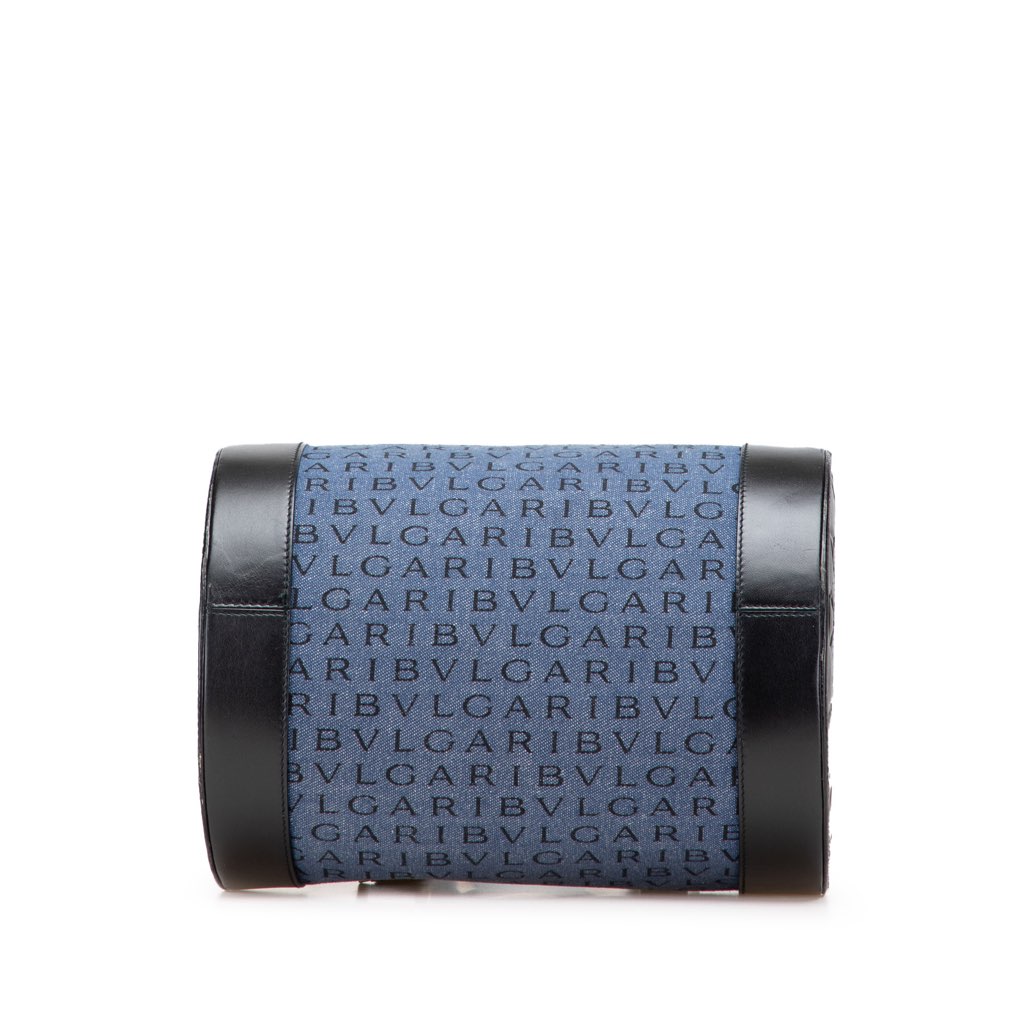 Bvlgari Logomania Denim Cylinder Handbag - 3