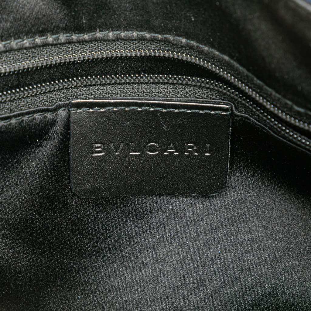Bvlgari Logomania Denim Cylinder Handbag - 5