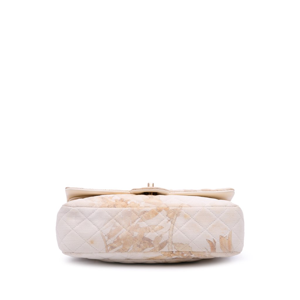 Chanel Medium Classic Printed Denim Floral Double Flap - Image 6