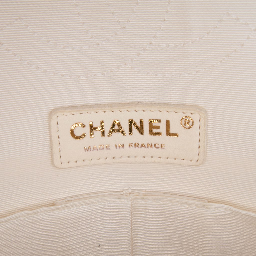 Chanel Medium Classic Printed Denim Floral Double Flap - Side view